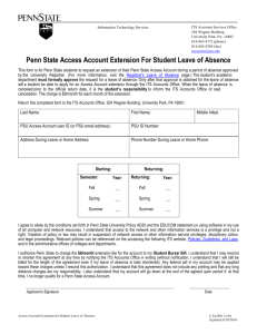 Penn State Access Account Extension For Student Leave of Absence