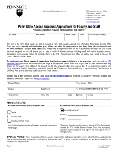 Penn State Access Account Application for Faculty and Staff