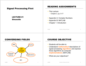 Signal Processing First READING ASSIGNMENTS CONVERGING