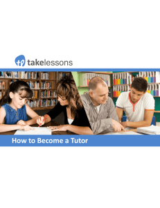 How to Become a Tutor - TakeLessons Resources