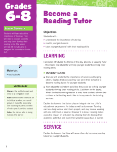 Becoming a Reading Tutor