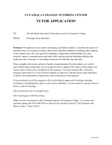 tutor application - Cuyamaca College