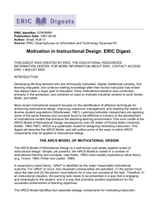 Motivation in Instructional Design. ERIC Digest.