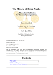The Miracle of Being Awake - Buddhist Publication Society