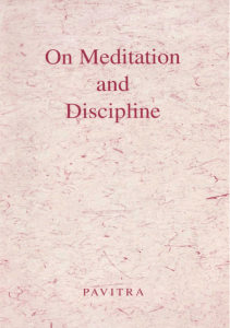 On Meditation and Discipline