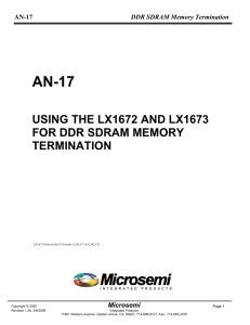 (AN-17)DDR SDRAM Memory Termination
