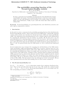 The probability generating function of the Freund-Ansari
