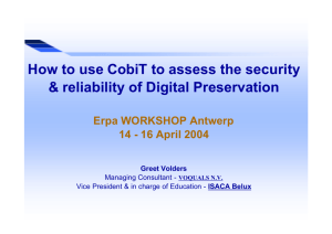 How to use CobiT to assess the security & reliability of