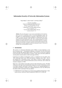 Information Security of University Information Systems