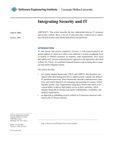 Integrating Security and IT - SEI Digital Library