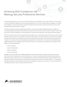 Achieving SOX Compliance with Masergy Security Professional