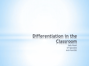 Differentiation in the Classroom - Arch Ford Education Service