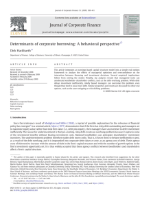 Determinants of corporate borrowing: A behavioral