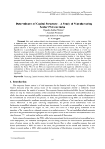 Determinants of Capital Structure – A Study of Manufacturing