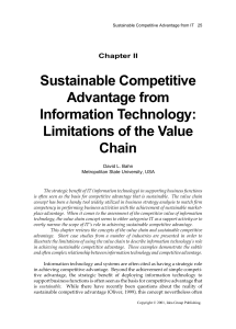 Sustainable Competitive Advantage from Information Technology