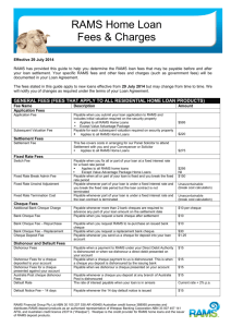 RAMS Home Loan Fees and Charges