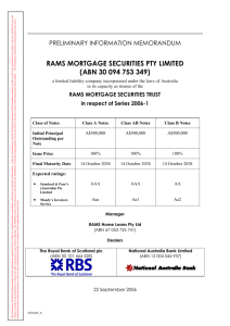 RAMS MORTGAGE SECURITIES PTY LIMITED (ABN 30 094 753 349)