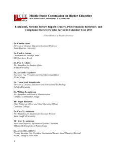 Evaluators, Periodic Review Report Readers, PRR Financial