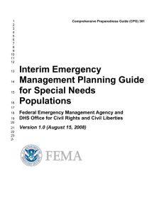 Interim Emergency Management Planning Guide for Special