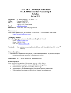 ACCK 304 110 Intermediate Accounting II