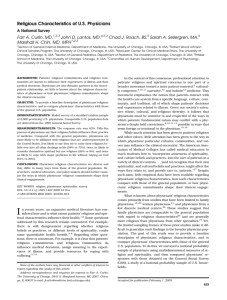 Religious Characteristics of US Physicians