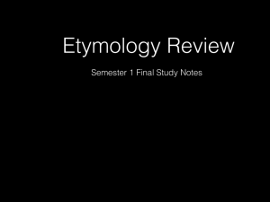 Etymology Review for Final.key
