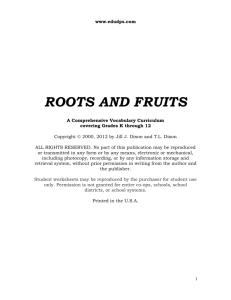 View sample one of Roots and Fruits in PDF