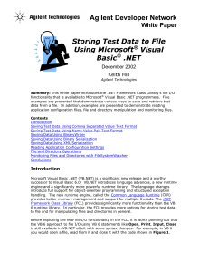 Storing Test Data in Files using Microsoft Visual Basic