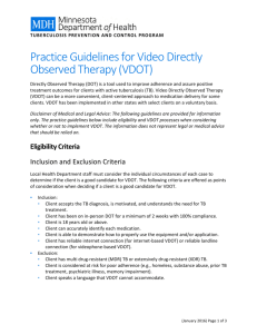 Practice Guidelines for Video Directly Observed Therapy