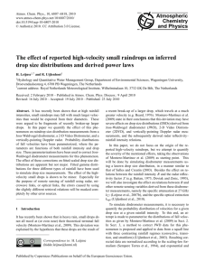 The effect of reported high-velocity small raindrops on inferred drop