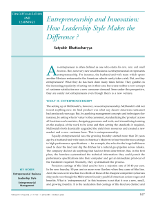 Entrepreneurship and Innovation: How Leadership Style Makes the