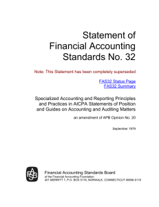 Statement of Financial Accounting Standards No. 32