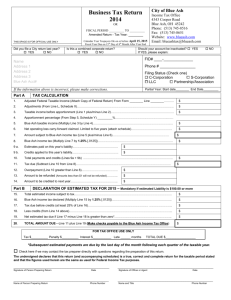2014 Business Return and Instructions