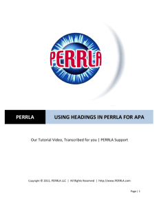 perrla using headings in perrla for apa