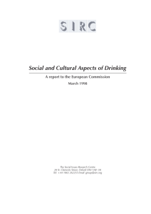 Social and Cultural Aspects of Drinking