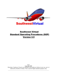 Southwest Virtual Standard Operating Procedures (SOP) Version 2.5