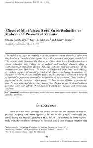 Effects of Mindfulness-Based Stress Reduction on Medical and