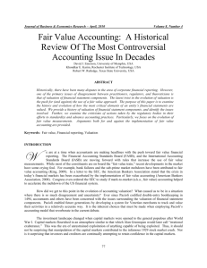 The Evolution of Fair Value Accounting
