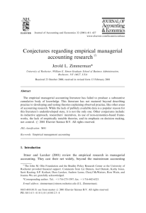 Conjectures regarding empirical managerial accounting research