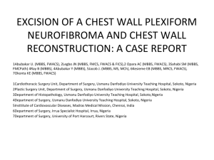 excision of a chest wall plexiform neurofibroma and chest
