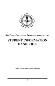 HISTORY OF SPCBA - San Pedro College of Business Administration