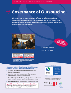 Governance of Outsourcing - Schulich School of Business