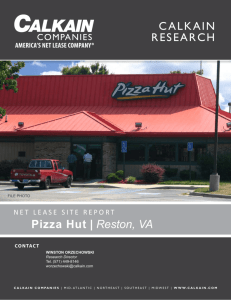 Pizza Hut | Reston, VA CALKAIN RESEARCH