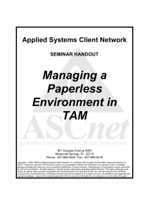 Managing a Paperless Environment in TAM