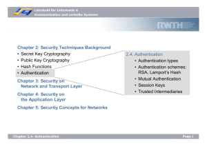 2.4: Authentication • Authentication types • Authentication schemes