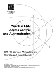WLAN Access Control and Authentication