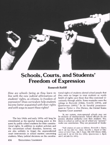 Schools, Courts, and Students' Freedom of Expression
