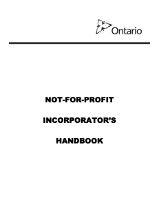 Not-For-Profit Incorporation Handbook