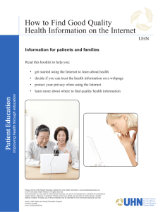 How to Find Good Quality Health Information on the Internet