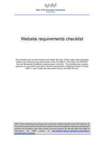 Hospital and Health Services - website requirements checklist (PDF
